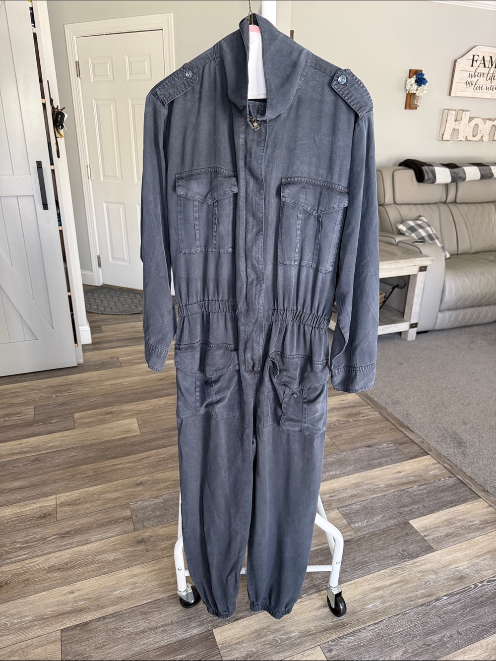 Young Fabulous & Broke Dark Gray Utility Jumpsuit